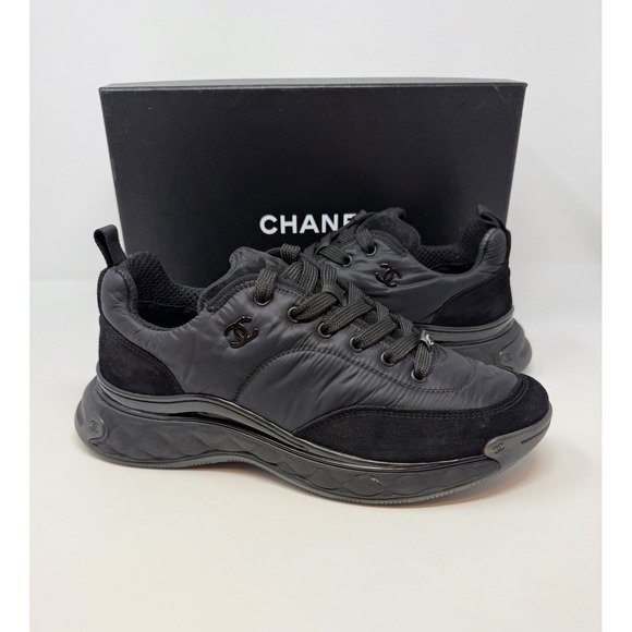Chanel CC Low Top Nylon Sneaker Size 9 US 42 EU